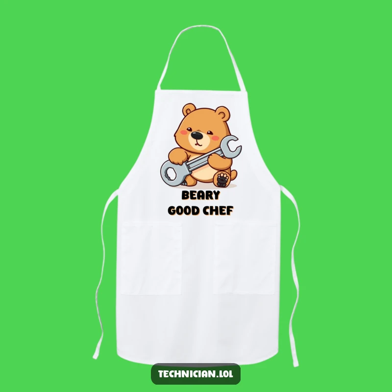 Funny Bear Mechanic Apron: Workshop Ready, Practical Funny Gift