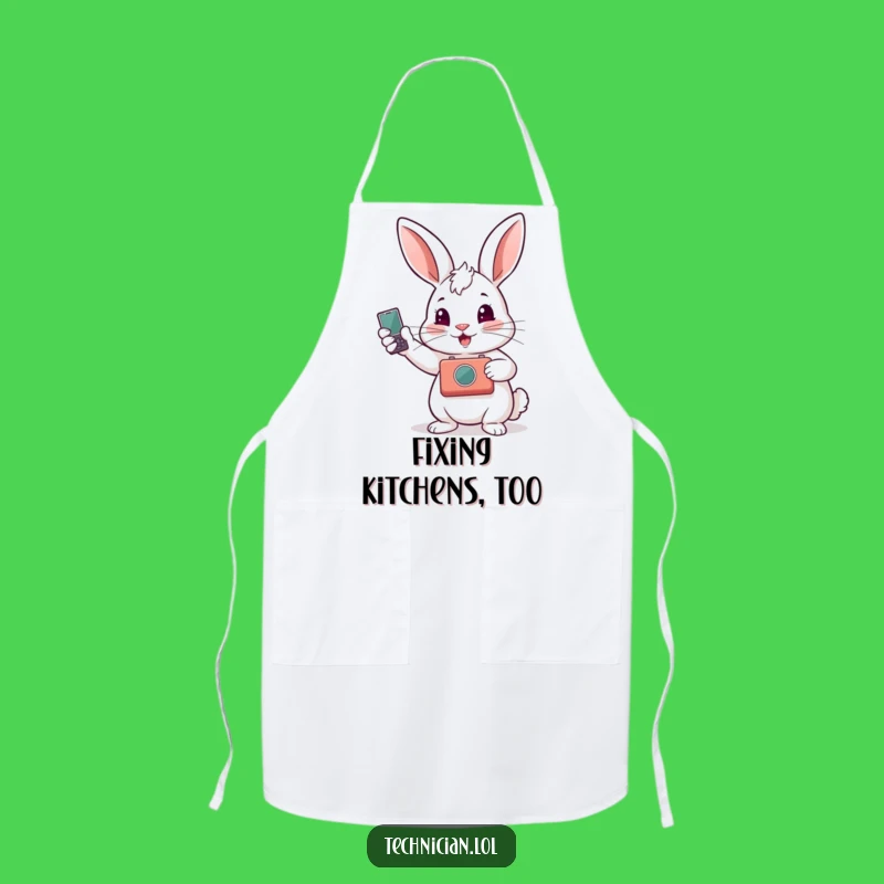 Funny Rabbit Fixed Gadget Apron - Kitchen Cartoon Wear & Funny Gift