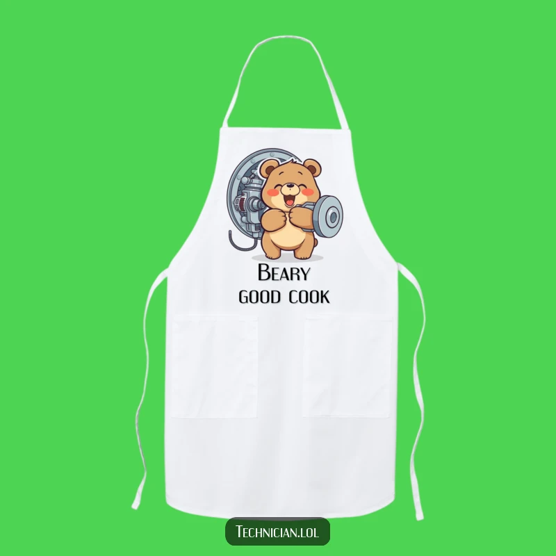 Funny Bear Mechanic Apron: Chef's Humorous Tool, Perfect Gift for Cooks
