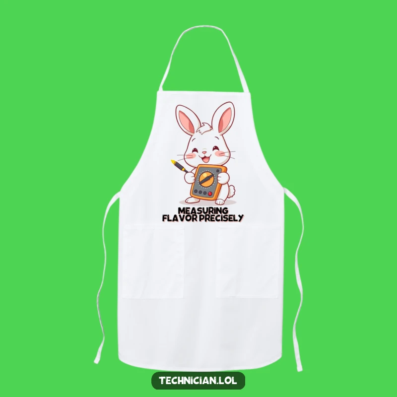 Funny Bunny Multimeter Apron: Chef's Humorous Kitchen Gear for Electrical Enthusiasts