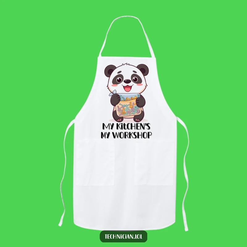 Funny Panda Screw Master Apron: Cook or Build with Pride - A Brilliant Funny Gift!