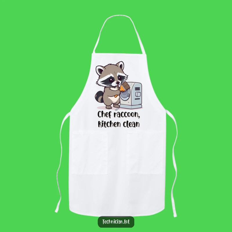 Funny Raccoon Apron: Dedicated Kitchen Cleaner, Perfect Humorous Gift for Chefs