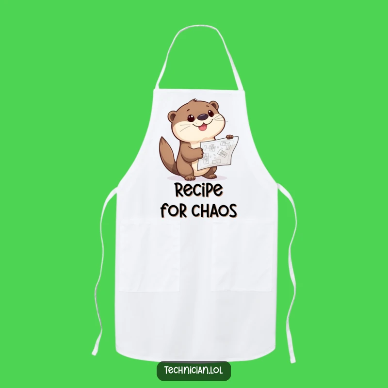 Funny Otter Apron: Giggle Planner with Blueprint, Kitchen Project Gift