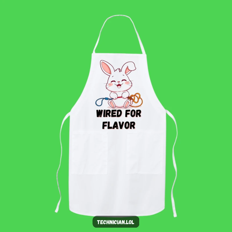 Funny Rabbit Electrician Apron: Chef's Giggling Companion, Perfect Gift