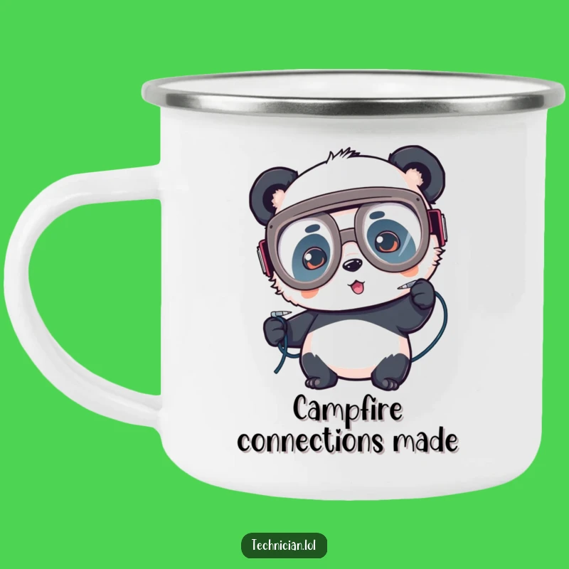 Funny Panda Welder Camping Mug: Fuel your focus with this focused maker, a perfect funny gift!