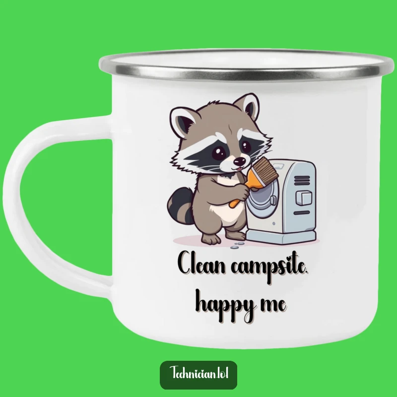 Funny Raccoon Camping Mug: Trailside Cleaner, Perfect Humorous Gift for Outdoor Enthusiasts