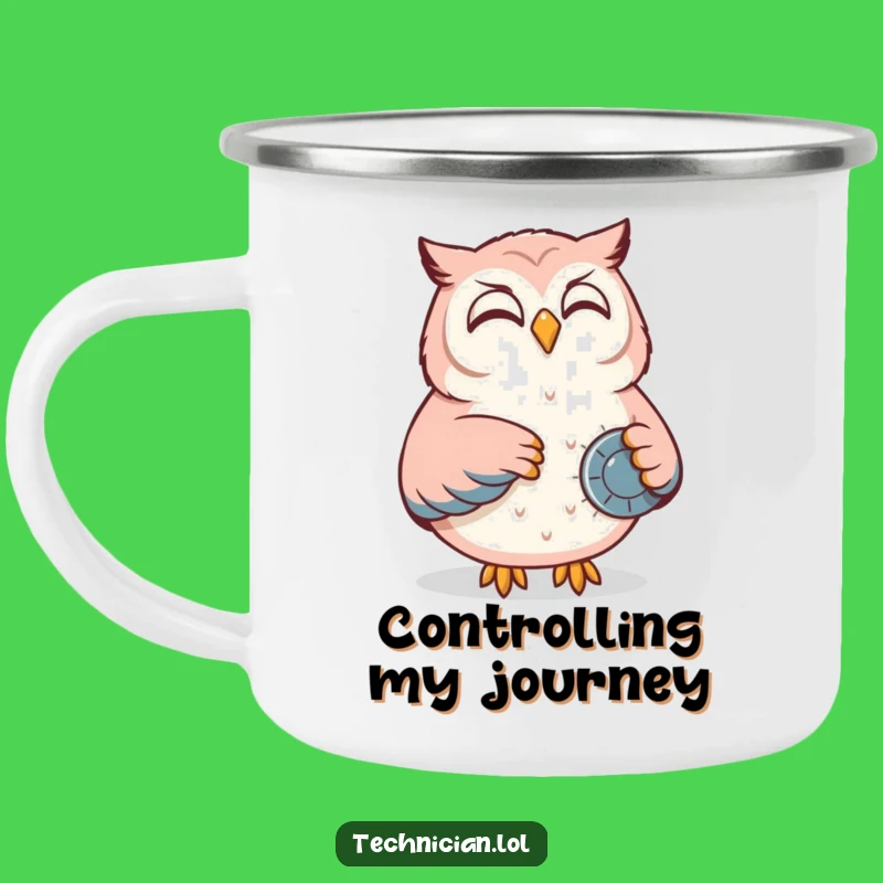 Funny Owl Control Panel Camping Mug: Wise Camp Operations, Hilarious Gift