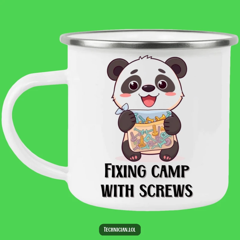 Funny Panda Screw Camping Mug: Rugged Fun for Outdoors - A Quirky Funny Gift!
