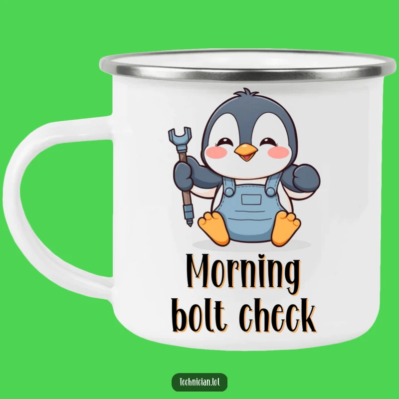 Funny Penguin Mechanic Camping Mug - Adventure Ready Drinkware