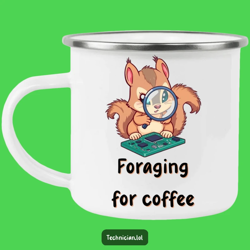 Funny Squirrel Engineer Camping Mug: Outdoor Analyst's Hilarious Companion