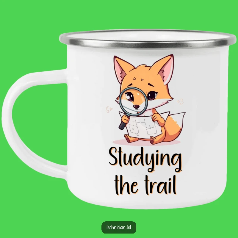 Funny Fox Camping Mug: Explorer fox for adventures, a durable funny gift.