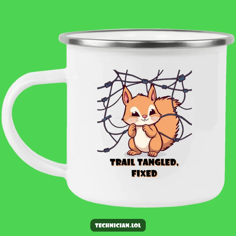 Funny Squirrel Tech Camping Mug: Fuel your curiosity with this explorer, a perfect funny gift!