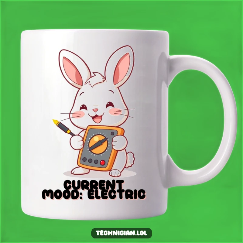 Funny Bunny Multimeter Mug: A Hilarious Electrical Engineering Gift for a Techie Friend