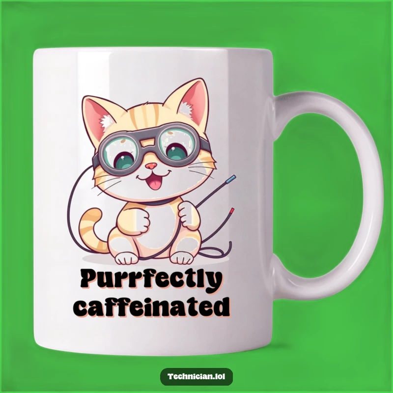 Funny Cat Electrician Mug: Goggled Kitty Gift for Tech Lovers