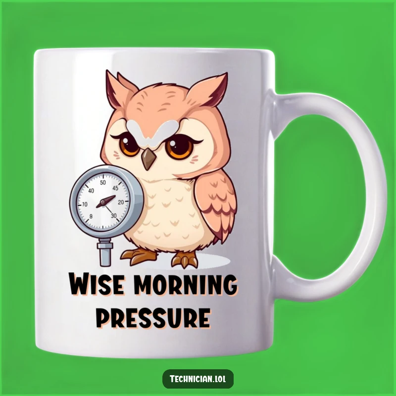 Funny Focused Owl Gauge Mug - Precision & Wit Gift!