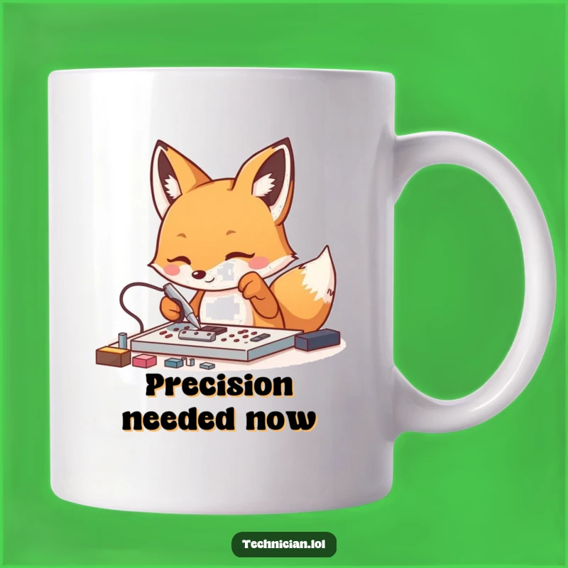 Funny Fox Tech Mug: Precision and Humor for the Detail-Oriented Gift
