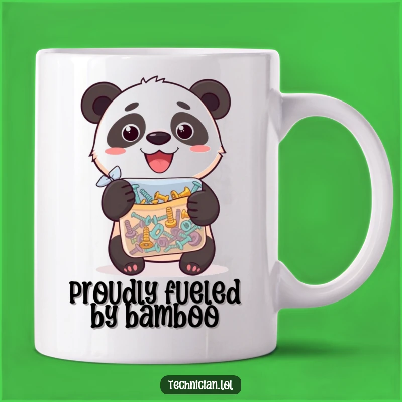 Funny Panda Screwdriver Mug: Proud Bear with Bag of Screws - A Hilarious Funny Gift!