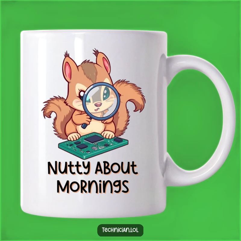 Funny Squirrel Engineer Mug: Determined Analyst Gift for Gadget Fans