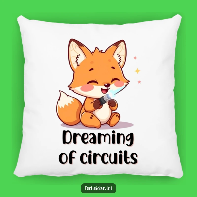 Funny Fox Soldering Pillow: Cozy Tech Comfort, Soft Funny Gift Cushion