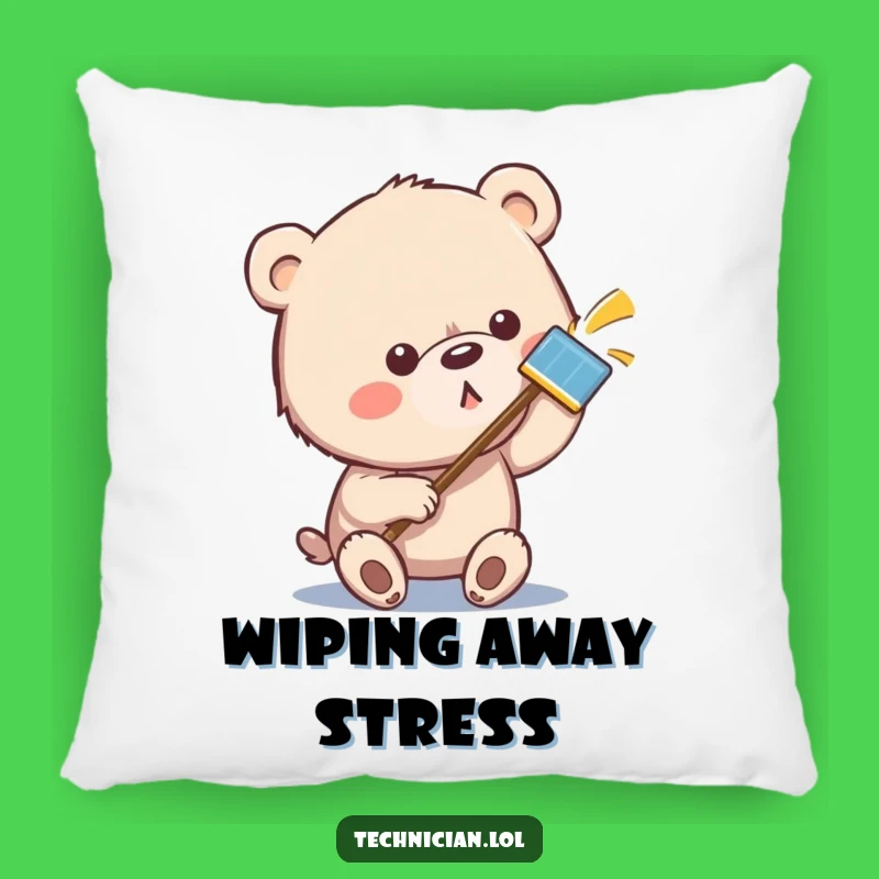 Funny Bear Cleaning Pillow: Comfort and Cleanliness for Your Den Gift
