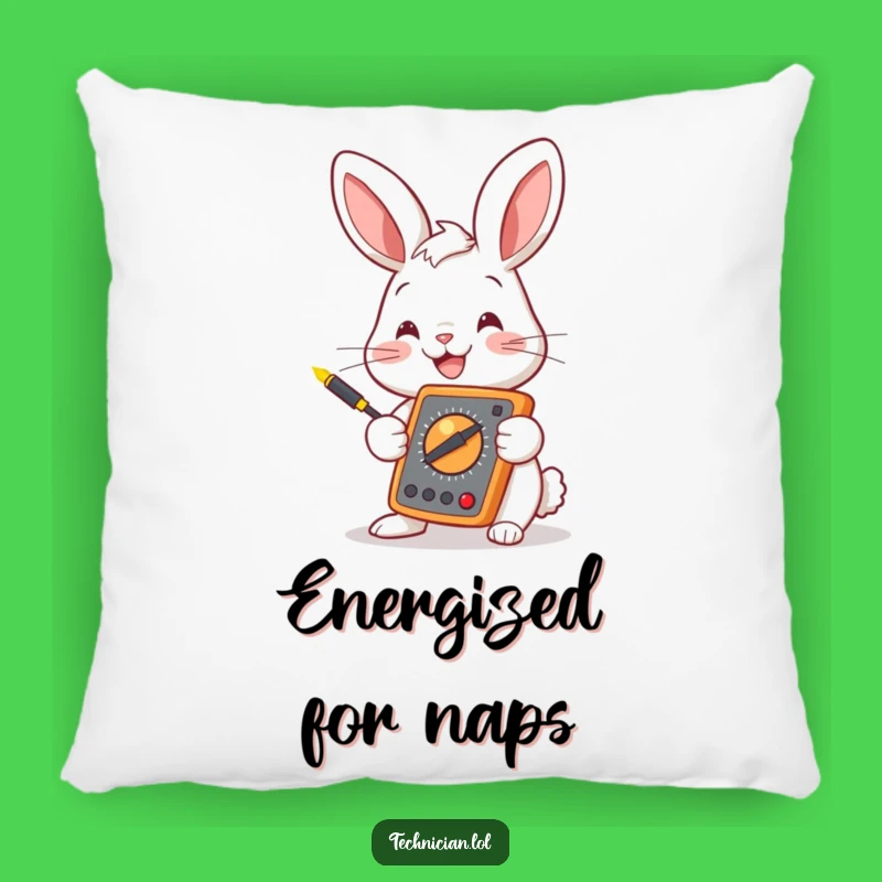 Funny Bunny Multimeter Pillow: Cozy Comfort with Electrical Engineering Humor, Great Gift