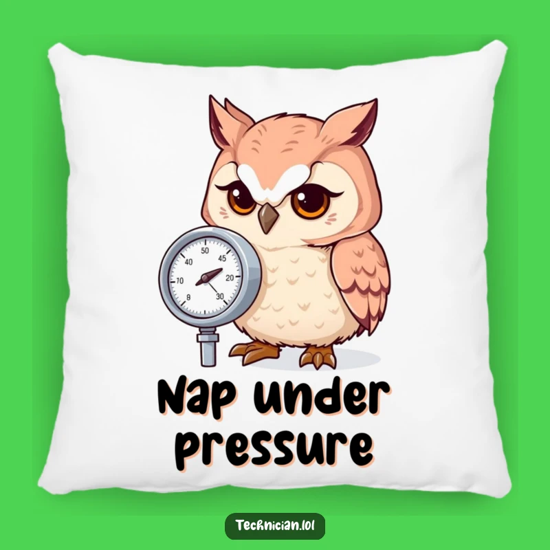 Funny Focused Owl Gauge Pillow - Cozy & Clever Decor!
