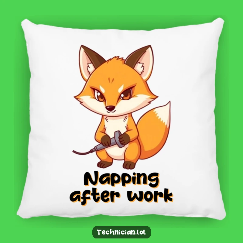 Funny Fox Pillow: Determined Maker's Comfort Cushion
