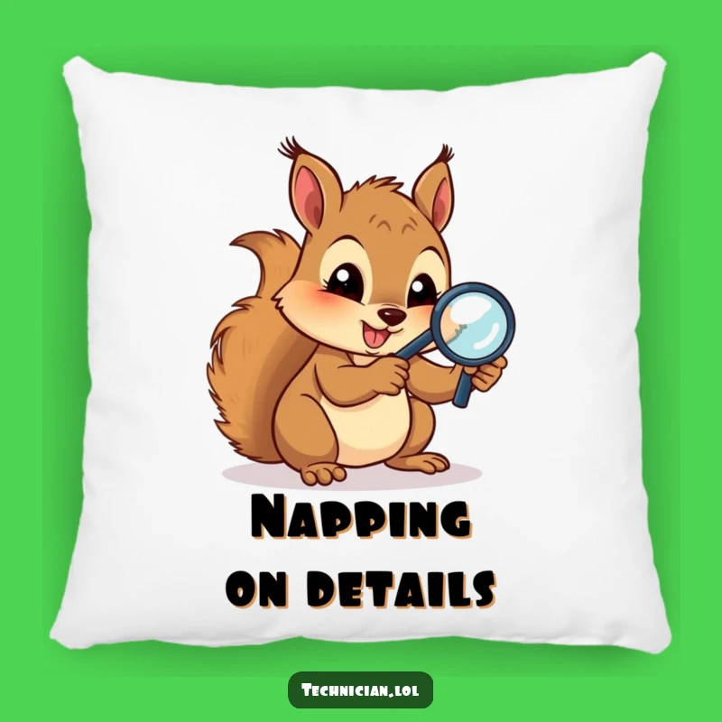 Funny Squirrel Circuits Pillow: Cozy Tech Comfort, Soft Funny Gift