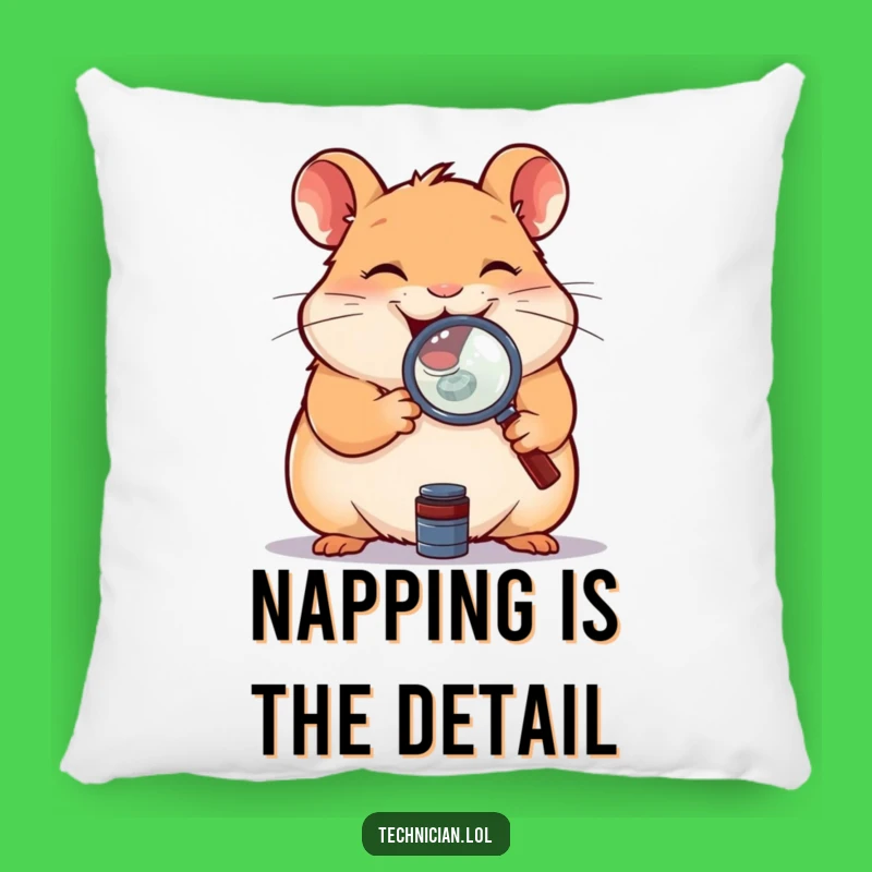 Funny Hamster Magnifying Glass Pillow: Cozy & Curious Comfort, Great Gift