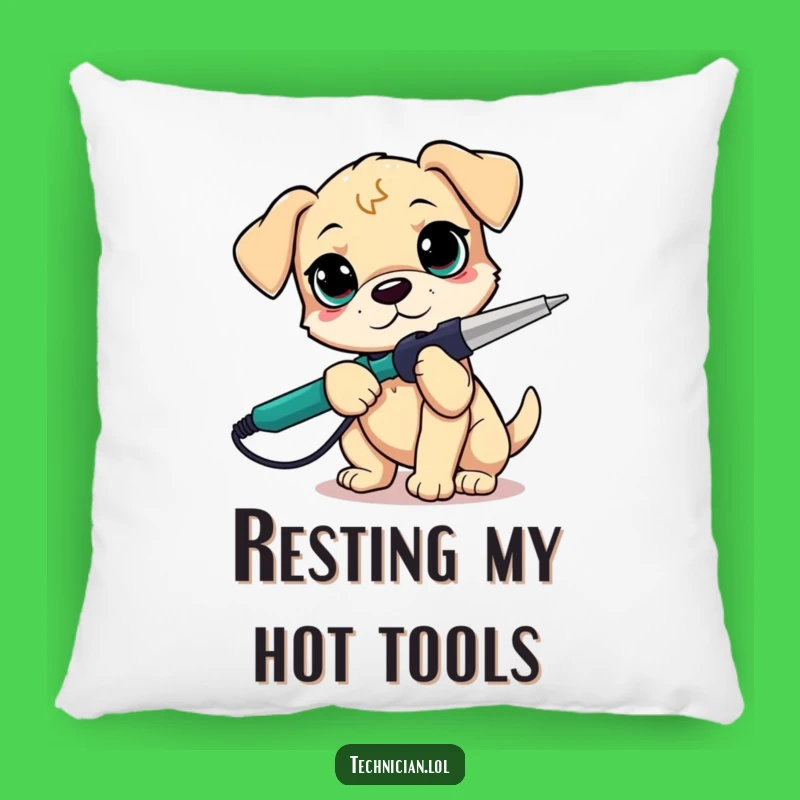 Funny Puppy Soldering Pillow: Cozy Comfort with Determined DIY Design, Great Gift