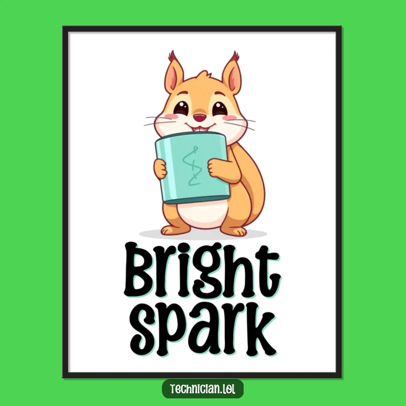 Funny Squirrel Capacitor Digital Art - Instant Power!