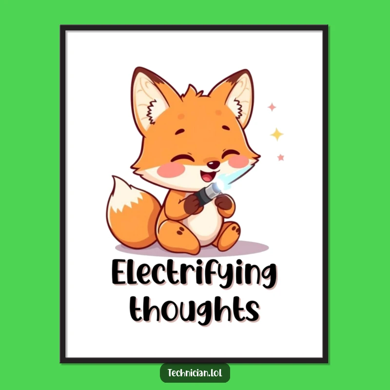 Funny Fox Soldering Digital Print: Instant Maker Art, Printable Funny Gift