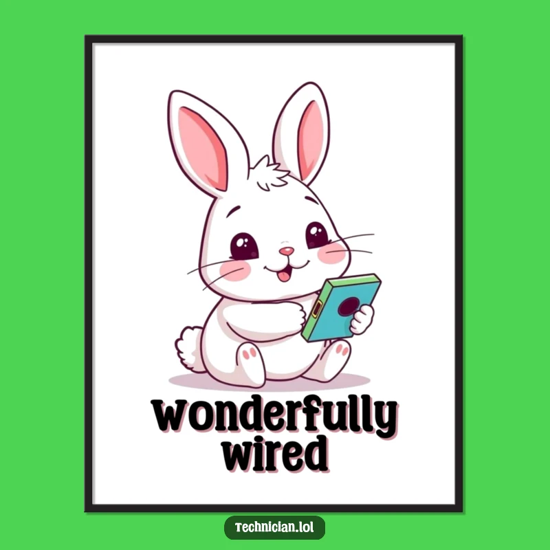 Funny Rabbit Digital Art: Instant Curiosity Download, Creative Funny Gift Print