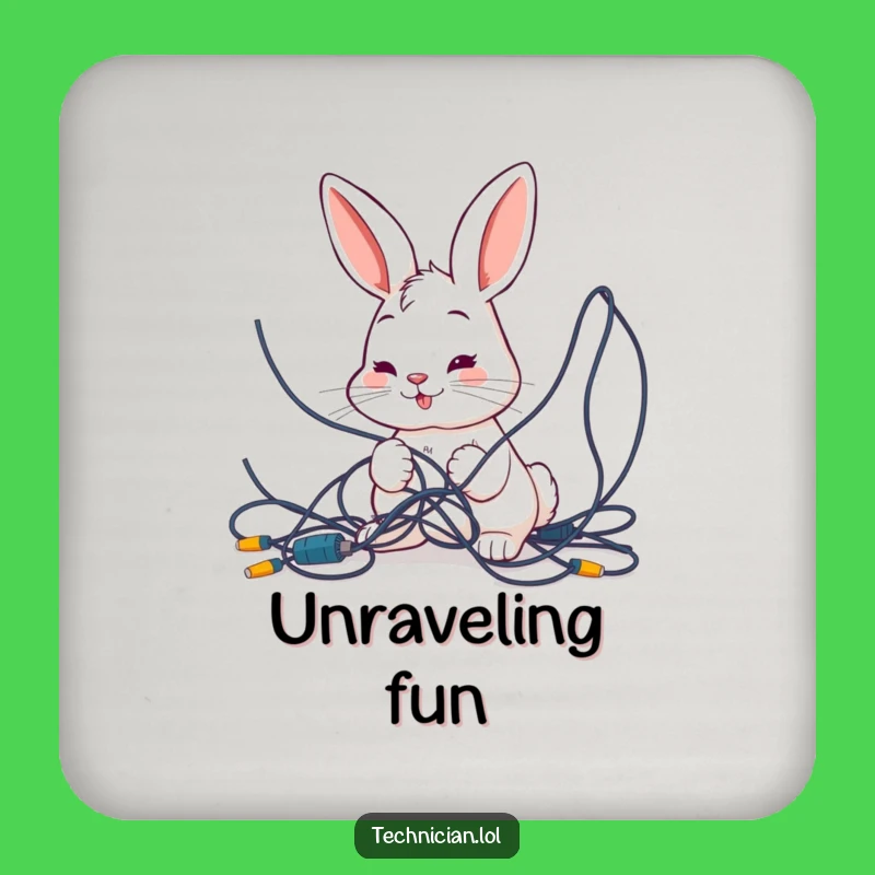 Funny Bunny Wires Coaster - Tech Problem Surface Protector