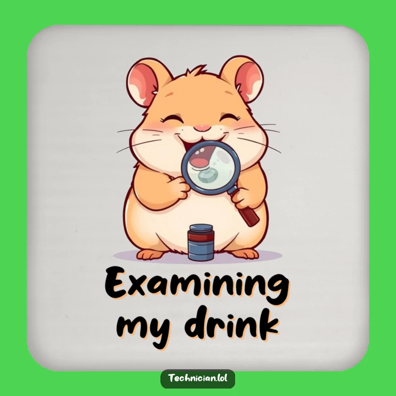 Funny Hamster Magnifying Glass Coaster Set: Protect Surfaces with Detailed Humor