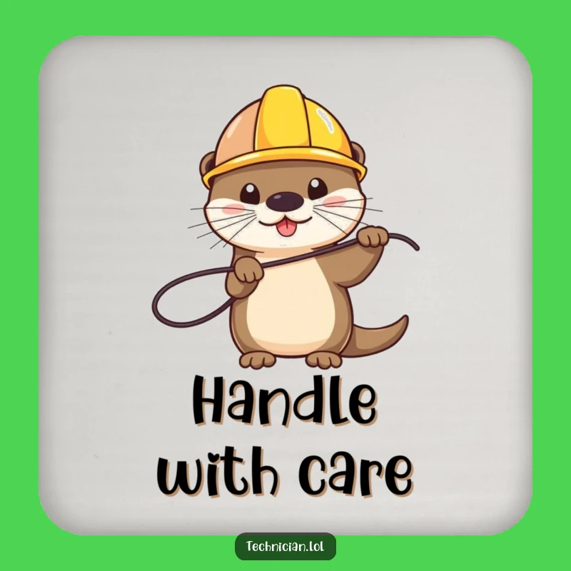 Funny Otter Hard Hat Wire Coaster - Protect Surfaces with Quirky Style!