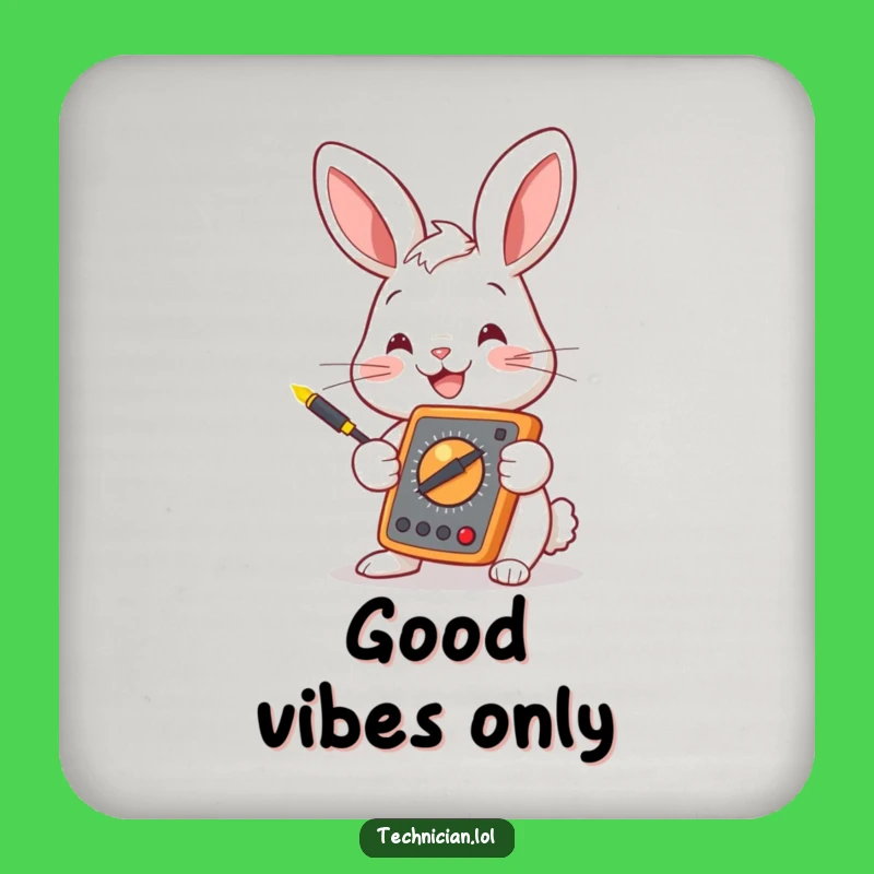 Funny Bunny Multimeter Drink Coaster: Protect Surfaces with Electrical Humor