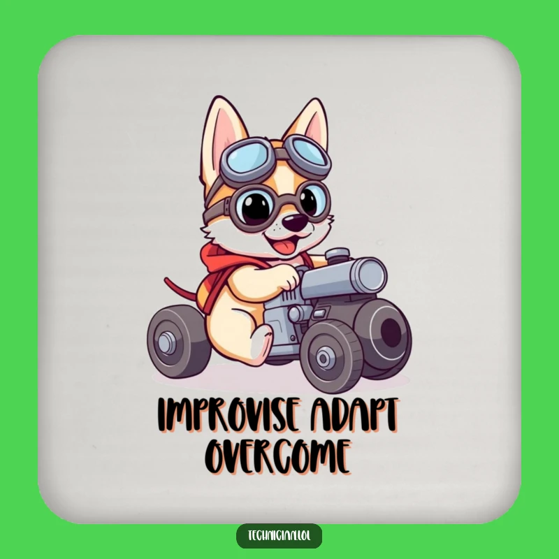 Funny Dog Mechanic Coaster: Protect Surfaces with This Brave Pup - A Small Funny Gift!
