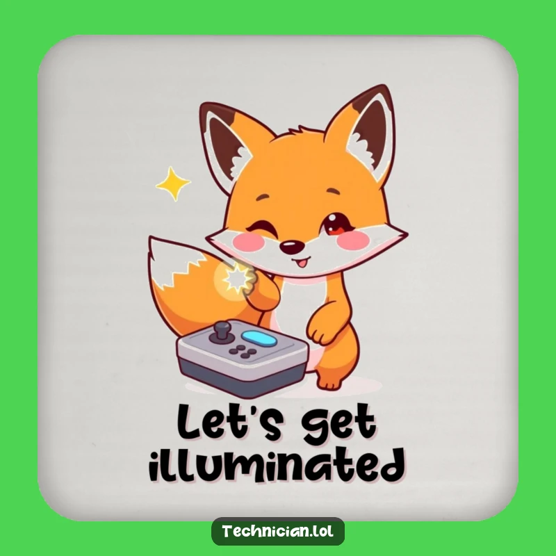 Funny Fox Tech Coaster Set: Protect Drinks with Playful Humor