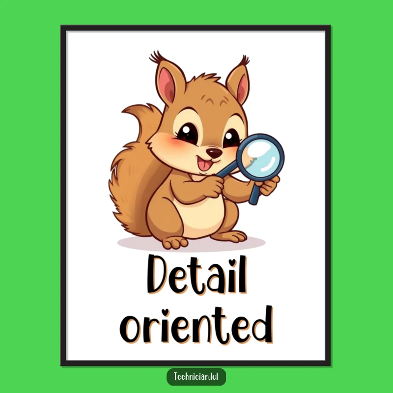 Funny Squirrel Circuits Poster: Tech Art, Unique Funny Gift Decor