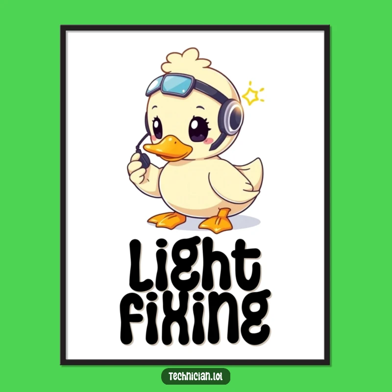 Funny Brave Duck Tech Support Poster - Fix Your Walls!