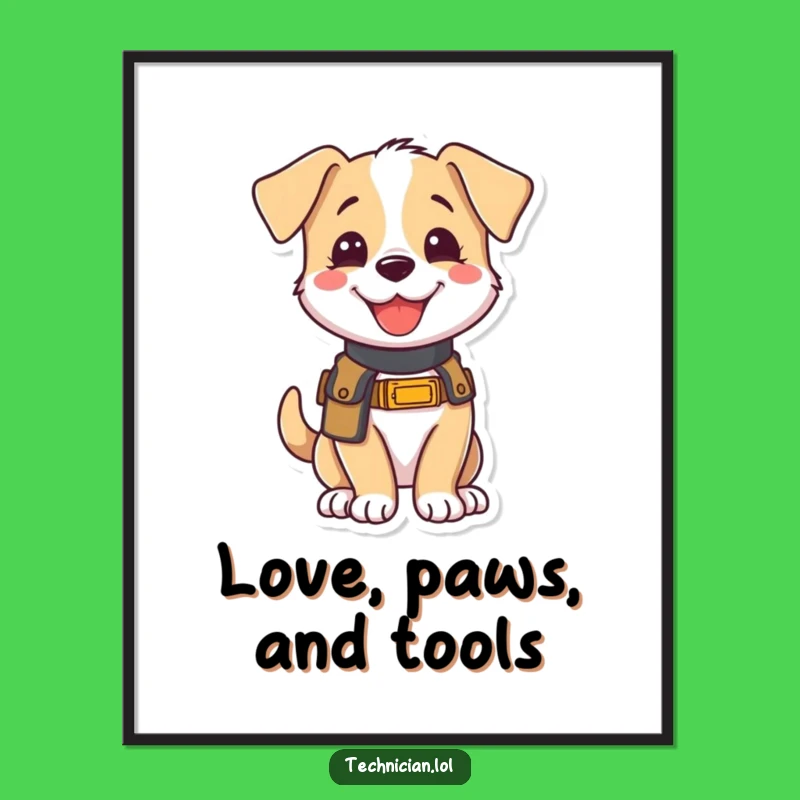 Funny Puppy Poster: Eager DIY Buddy Art, Hilarious Wall Decor, Perfect Humorous Gift