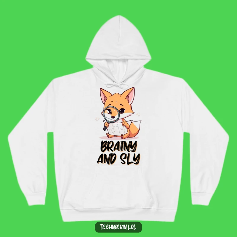 Funny Fox Investigator Hoodie: Cozy mystery solver, a warm and funny gift.