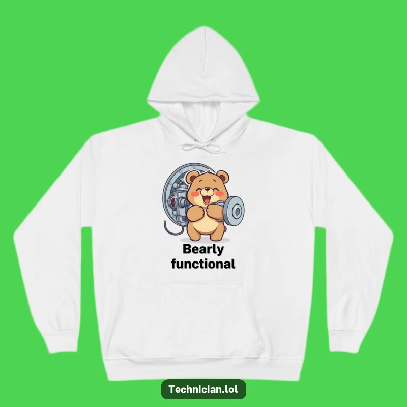 Funny Bear Mechanic Hoodie: Cozy Engineer Sweatshirt, Ideal Humorous Gift