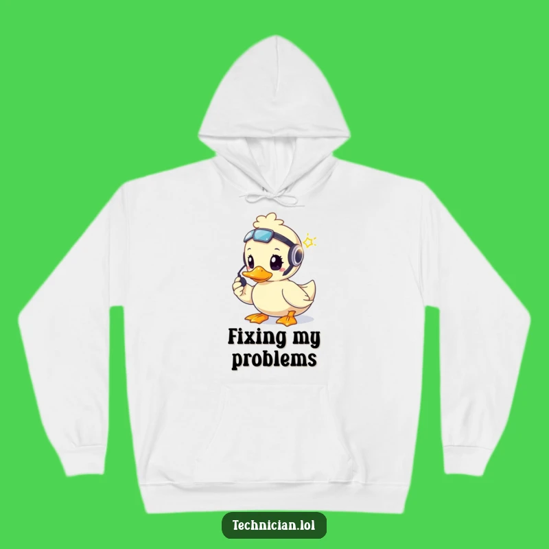 Funny Brave Duck Tech Support Hoodie - Cozy & Capable!