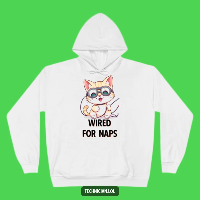 Funny Cat Electrician Hoodie: Cozy Goggled Cat Sweatshirt, Ideal Humorous Gift
