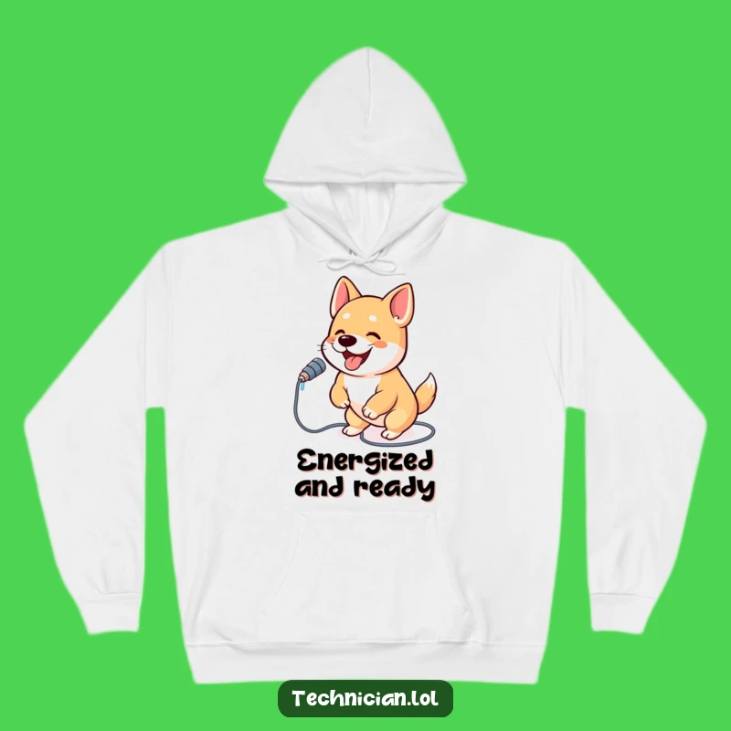 Funny Dog Cable Plug Hoodie: Cozy Enthusiasm for Tech Lovers Gift