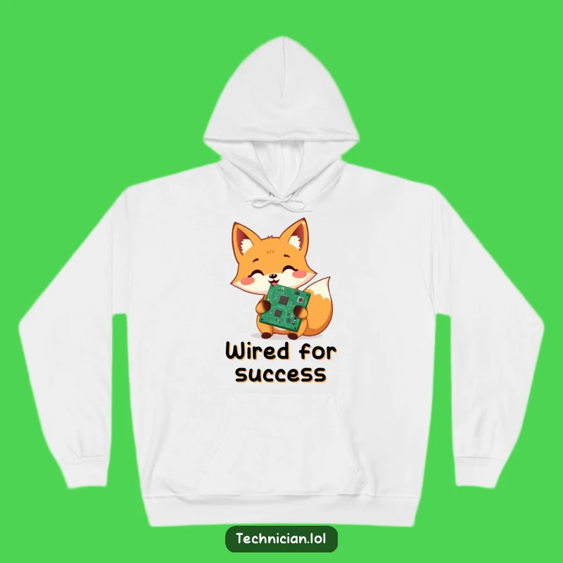 Funny Fox Tech Repair Hoodie: Cozy warmth for the cheerful circuit fixer, a perfect funny gift!
