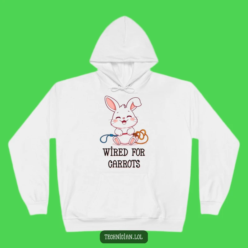 Funny Rabbit Electrician Hoodie: Cozy Giggling Bunny Sweatshirt, Ideal Humorous Gift
