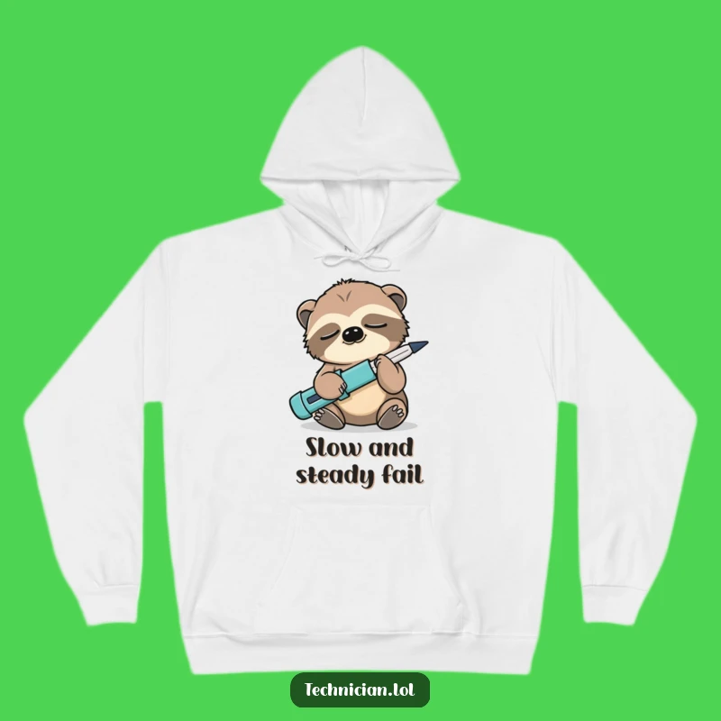 Funny Sloth Cozy Hoodie: Stay Warm with a Sleepy, Backwards DIYer